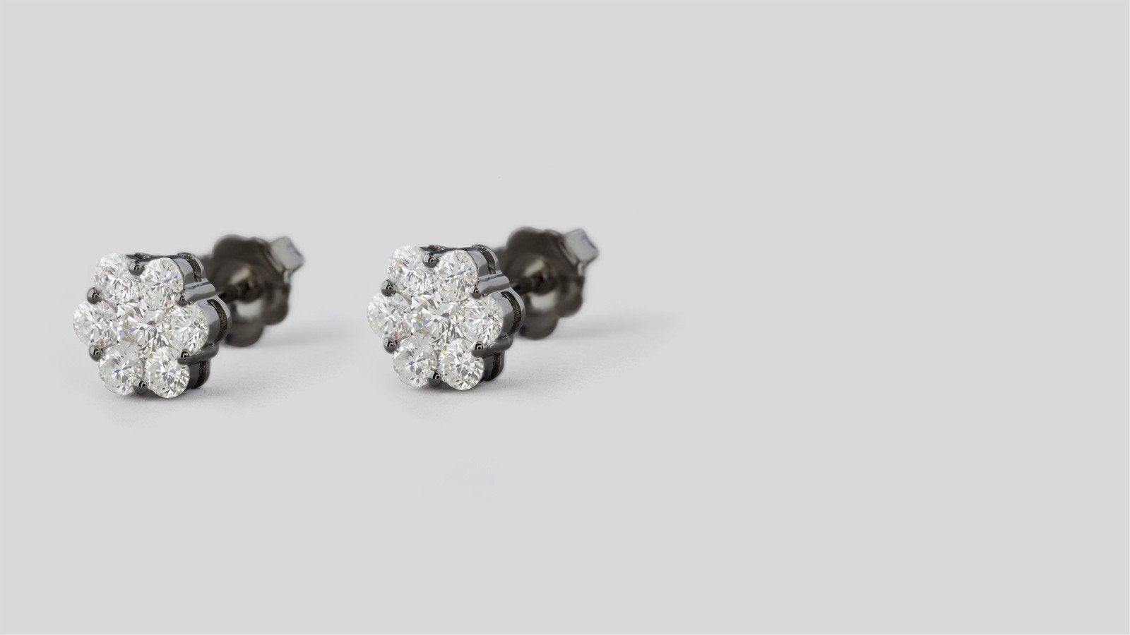 Flower Diamond Stud Earrings