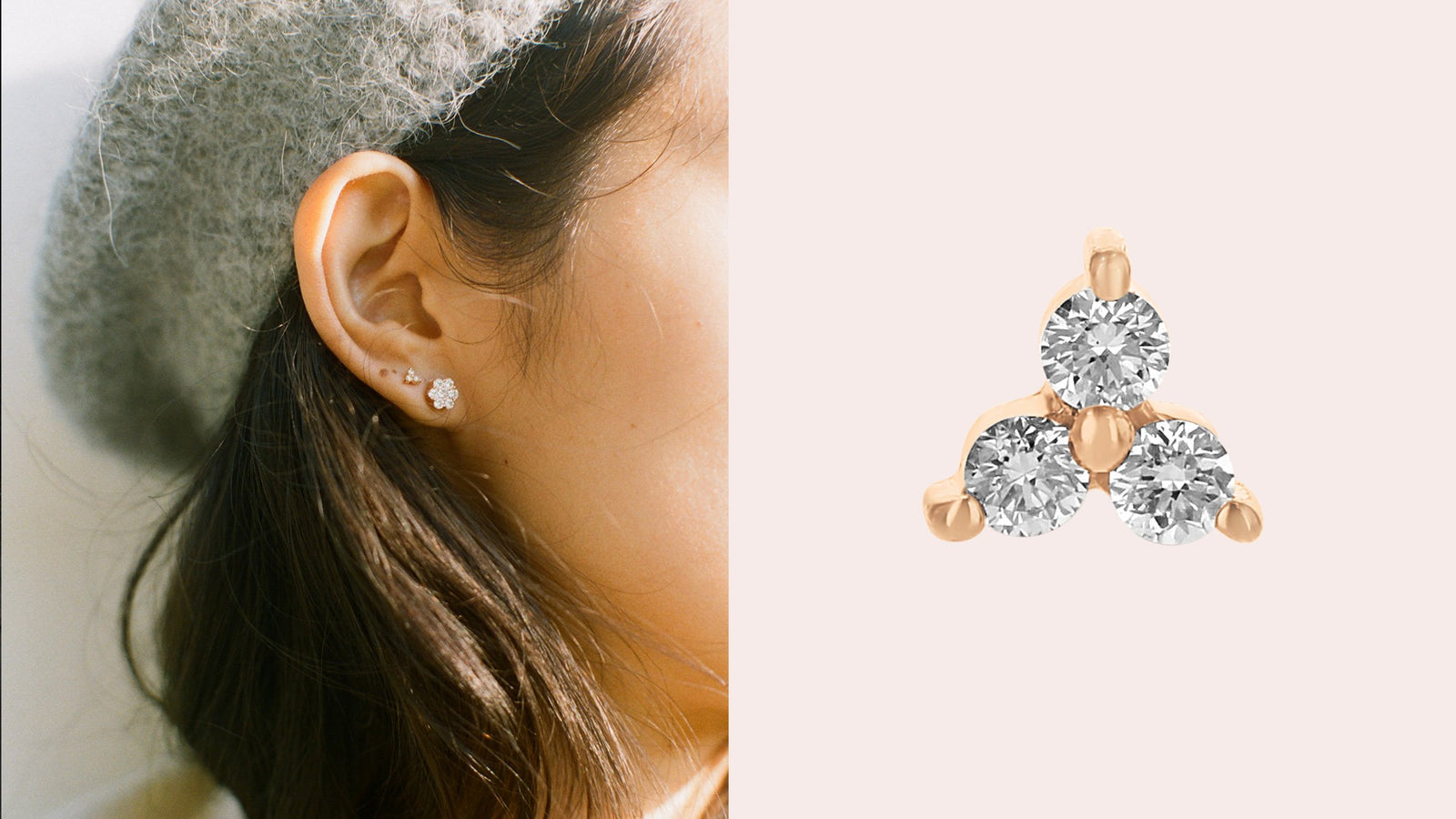 The Single Mini Trois Diamond Earring