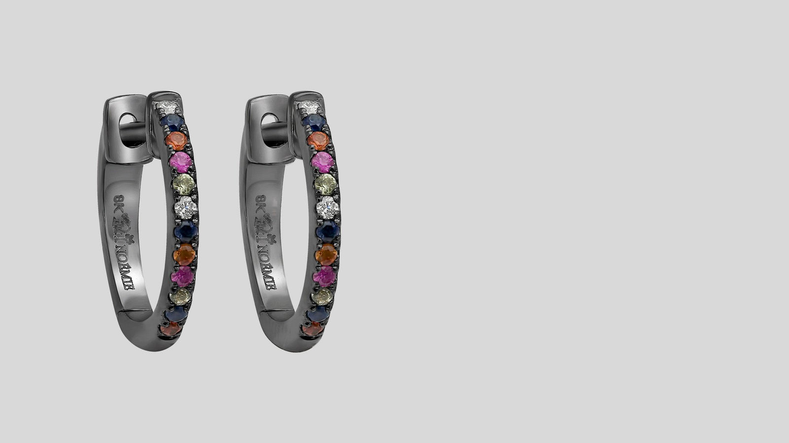 Multi-Color Sapphire Huggie Earrings