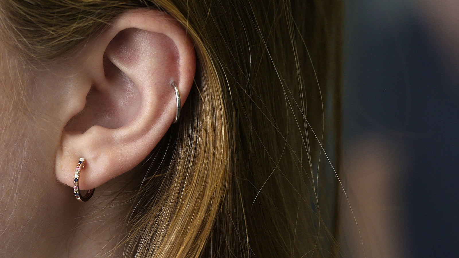 Multi-Color Sapphire Huggie Earrings