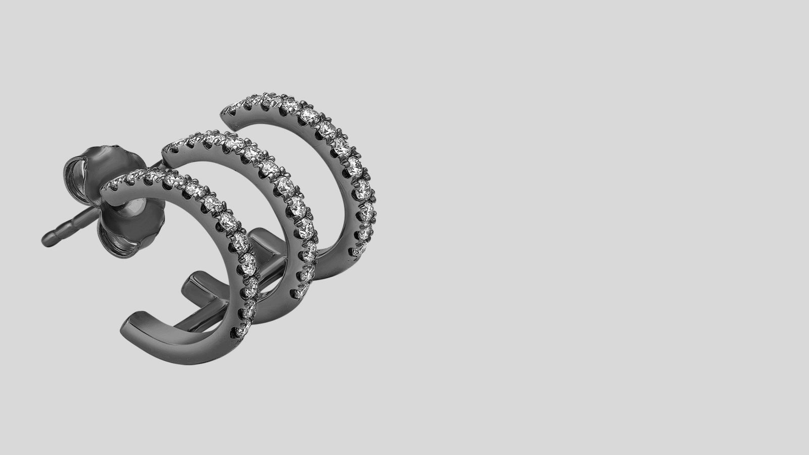 The Trois Hoop Diamond Earring