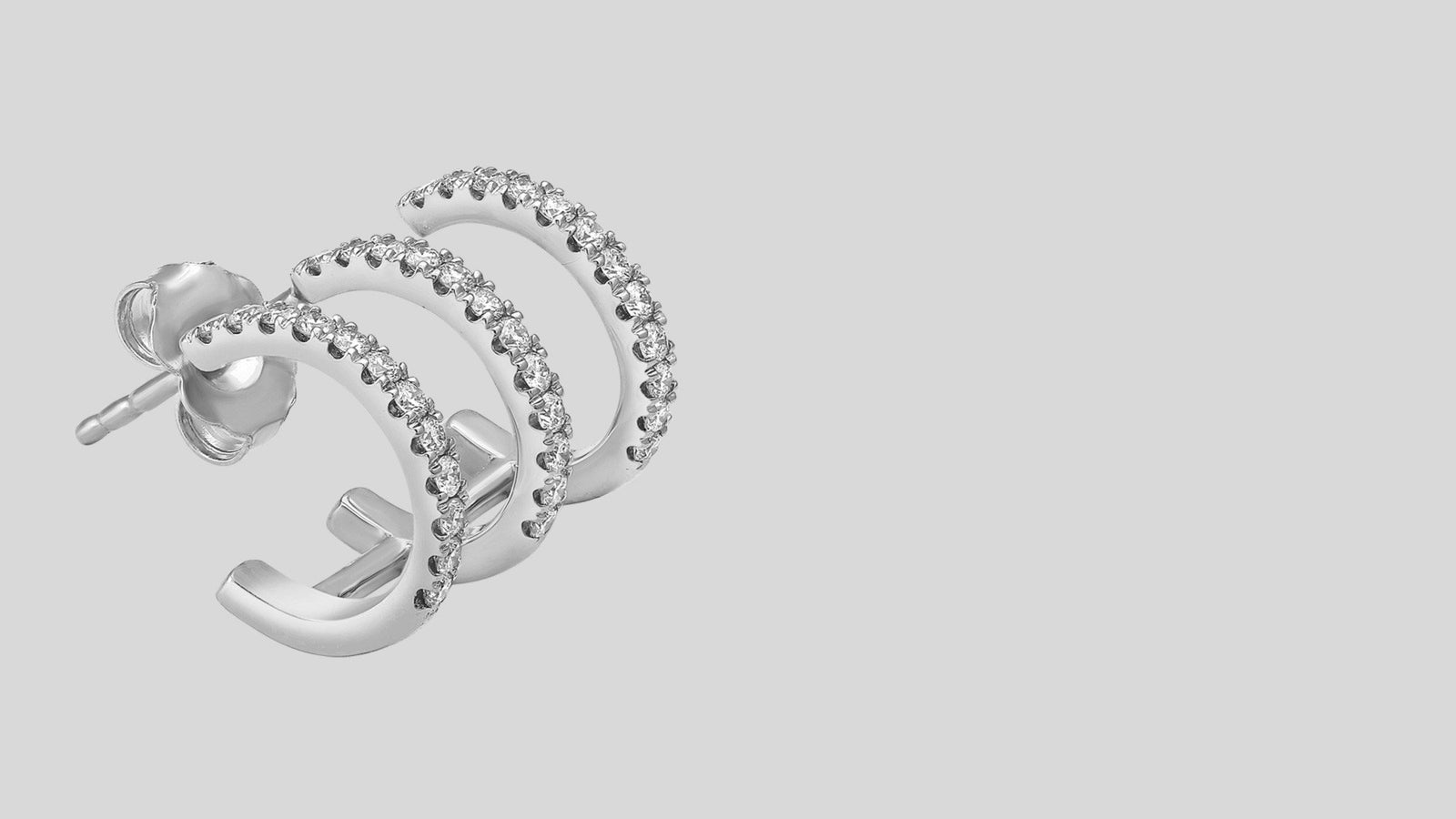 The Trois Hoop Diamond Earring