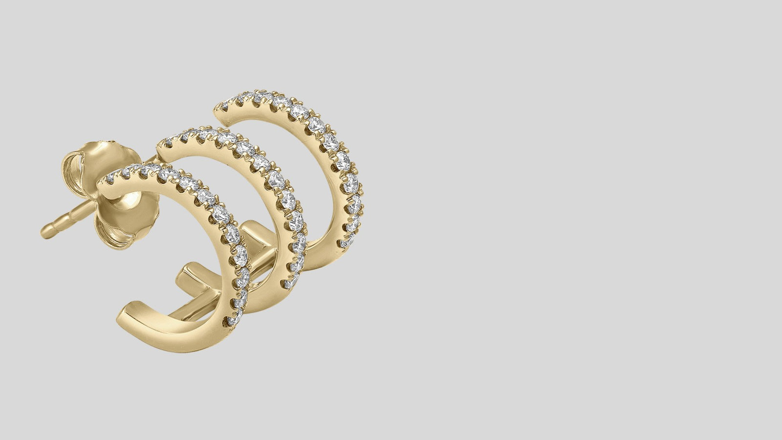 The Trois Hoop Diamond Earring