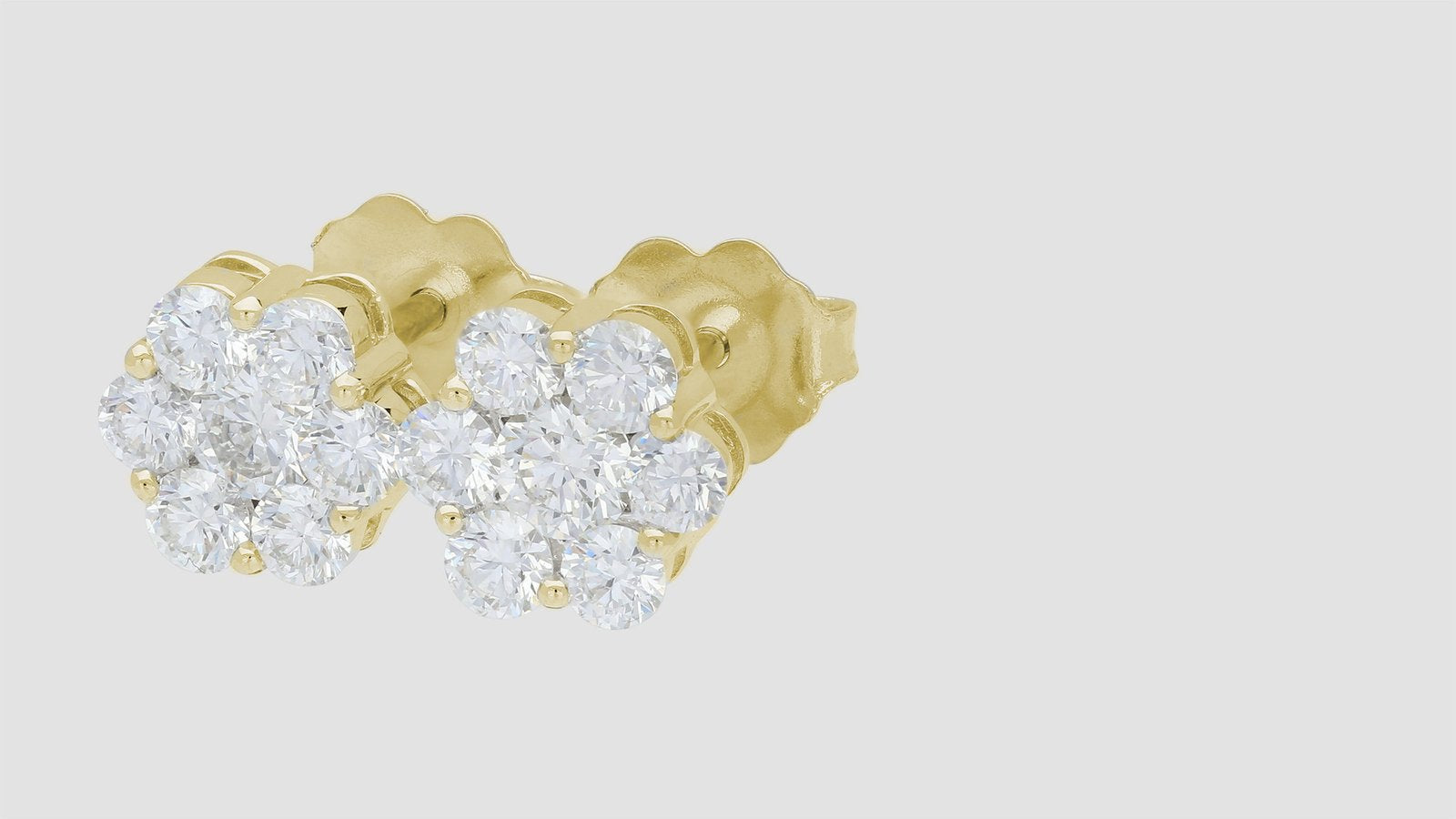 Flower Diamond Stud Earrings