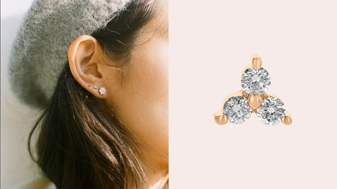 The Single Mini Trois Diamond Earring