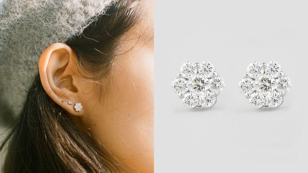 Flower Diamond Stud Earrings