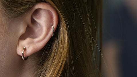 Multi-Color Sapphire Huggie Earrings