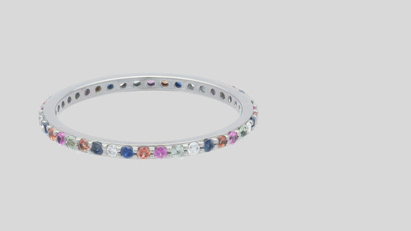 Multi-Color Sapphire Eternity Band Ring