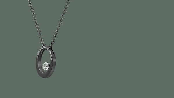 The Oval Floating Diamond Necklace